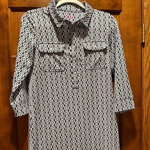 NWT Vineyard Vines Small Lightweight Performance SPF 50 Dress Navy/White